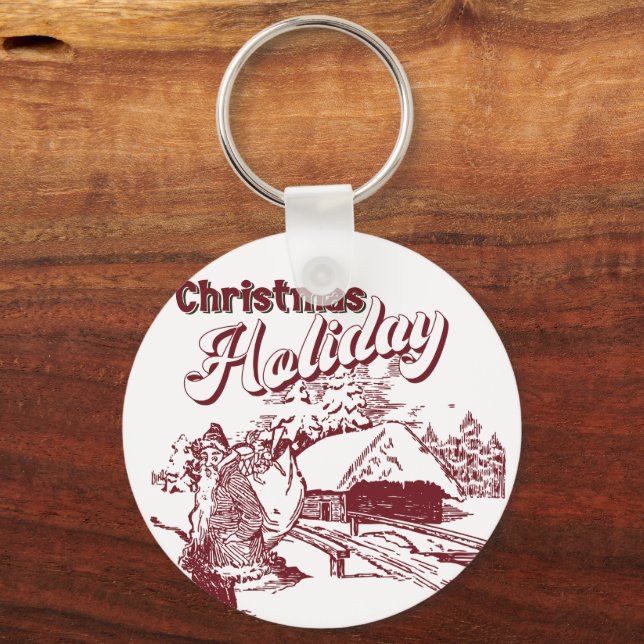 Chaveiro Vintage Christmas Holiday  (Frente)