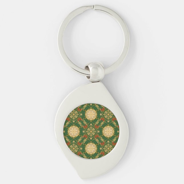 Chaveiro Vintage Christmas Pattern - Metal Keychain (Frente)