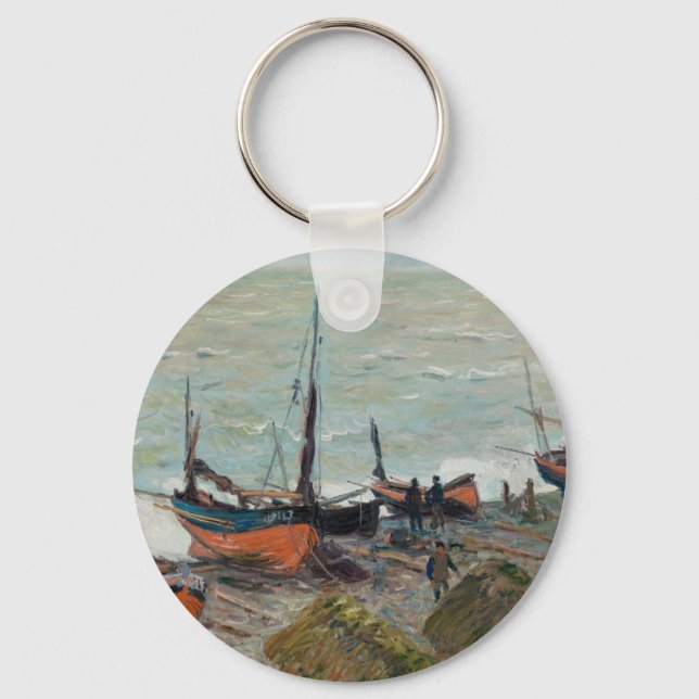Chaveiro Vintage Claude Monet Barcos De Pesca (Frente)
