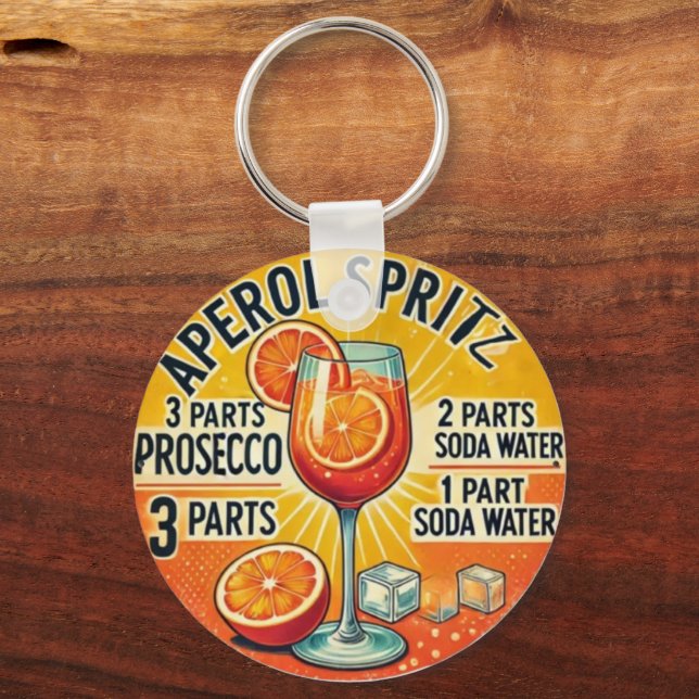 Chaveiro Vintage cocktail Aperol Spritz  (Frente)