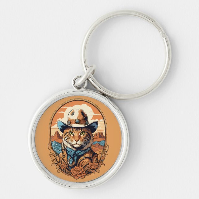 Chaveiro Vintage Cowboy Design (Frente)