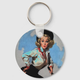 Chaveiro Vintage Cowgirl Ocidental