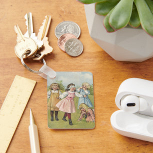 Chaveiro Vintage Crianças Victorianas Jogam Bluff Cego