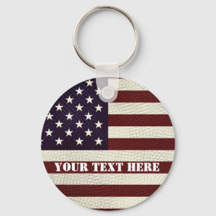 Chaveiro Vintage Crosshatch American Flag Stars and Stripes