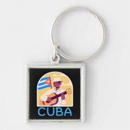 Chaveiro Vintage Cuban Music Flag