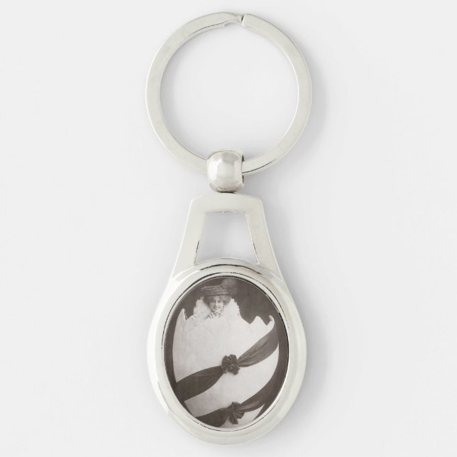 Chaveiro Vintage - Dama de Ovos de Páscoa (Frente)