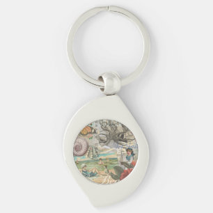 Chaveiro vintage de praia de verão poltopus antiquado à vel
