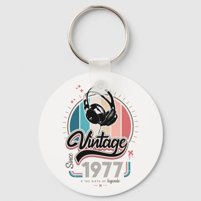 Chaveiro Vintage desde fones de ouvido de 1977 (Frente)