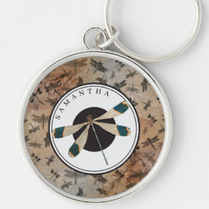 Chaveiro Vintage Dragonfly Entomology Monogramas