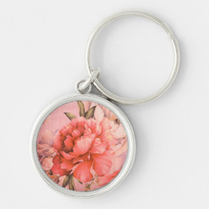 Chaveiro Vintage Elegante Miniatura Flor Coração