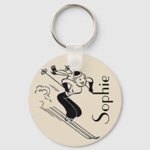Chaveiro Vintage/esqui retro que grava o Keyring de