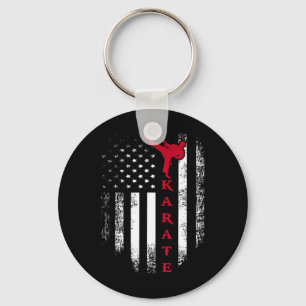 Chaveiro Vintage Estados Unidos, Red White Karate, Bandeira