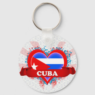 Chaveiro Vintage eu amo Cuba