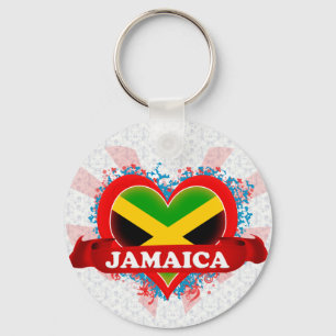 Chaveiro Vintage eu amo Jamaica
