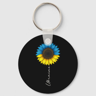Chaveiro Vintage Eu Fico Com a Ucrânia Bandeira da Ucrânia