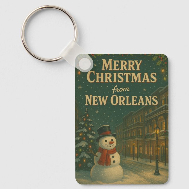Chaveiro Vintage Felry Christmas de New Orleans (Frente)