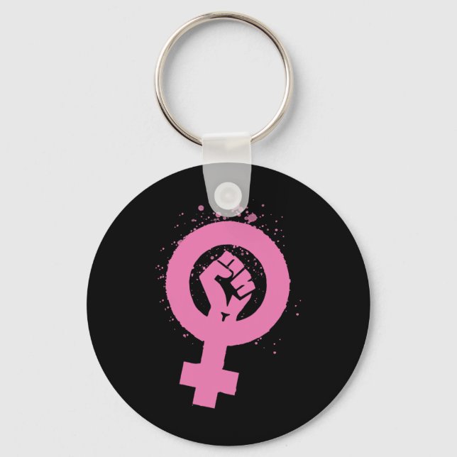 Chaveiro Vintage Feminismo - Símbolo Design (Frente)