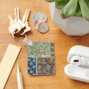 Chaveiro Vintage Floral Art Nouveau Vegetais, Nuvens