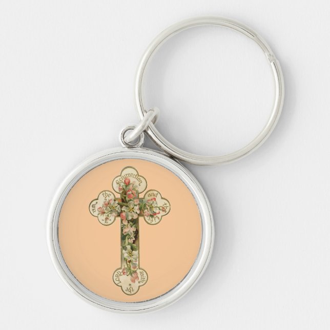 Chaveiro Vintage Floral Cross (Frente)