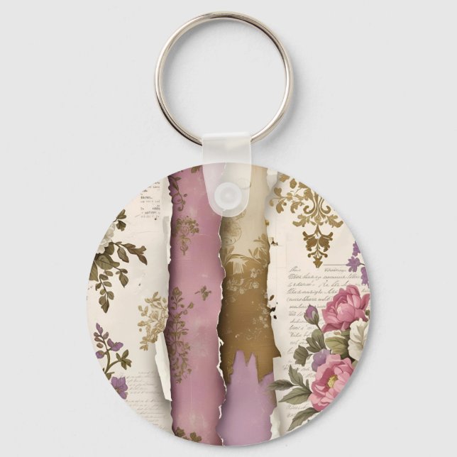 Chaveiro Vintage Floral - Keychain (Frente)