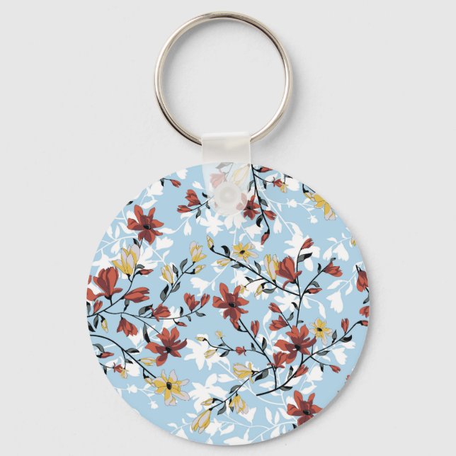 Chaveiro Vintage Floral: Simples Fundo do Tecido. (Frente)