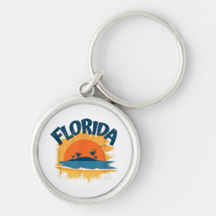 Chaveiro Vintage Florida Retro Tee Design Sunshine