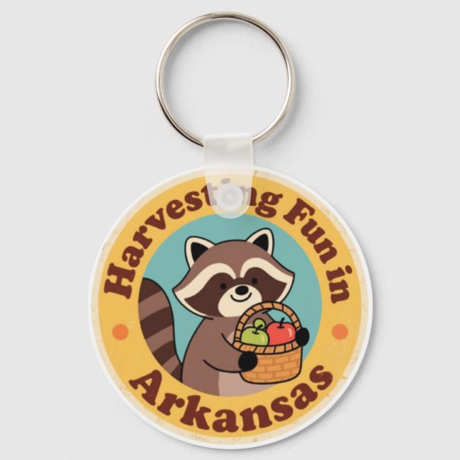 Chaveiro Vintage Fun in Arkansas Raccoon Harvesting (Frente)