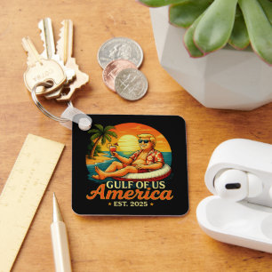 Chaveiro Vintage Funny Trump América Golfo 2025