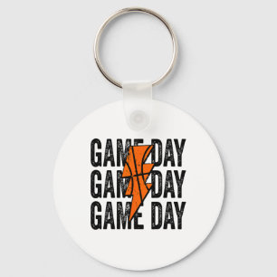 Chaveiro Vintage Game Day Sketll Lightll Bolt Funny Team