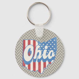 Chaveiro Vintage Geométrico Masculino Distressed Ohio