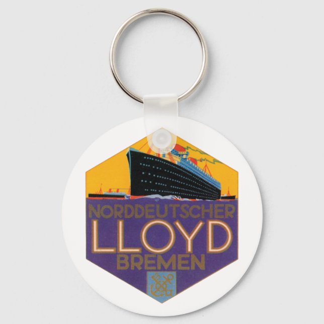 Chaveiro Vintage German Ocean Liner Image (Frente)