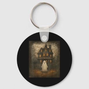 Chaveiro Vintage Ghost Boo Haunted House Figurumes de Hallo