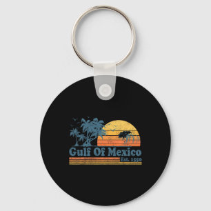Chaveiro Vintage Golfo Do México Est 1550 Retro Beach Sunse