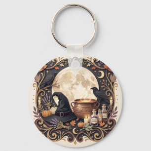 Chaveiro Vintage Gótico Bruxas Halloween   Mágico 
