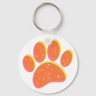 Chaveiro Vintage Grainy Dog Pawprint