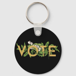 Chaveiro Vintage Greenery Floral Elegante Feminina Vai Vota