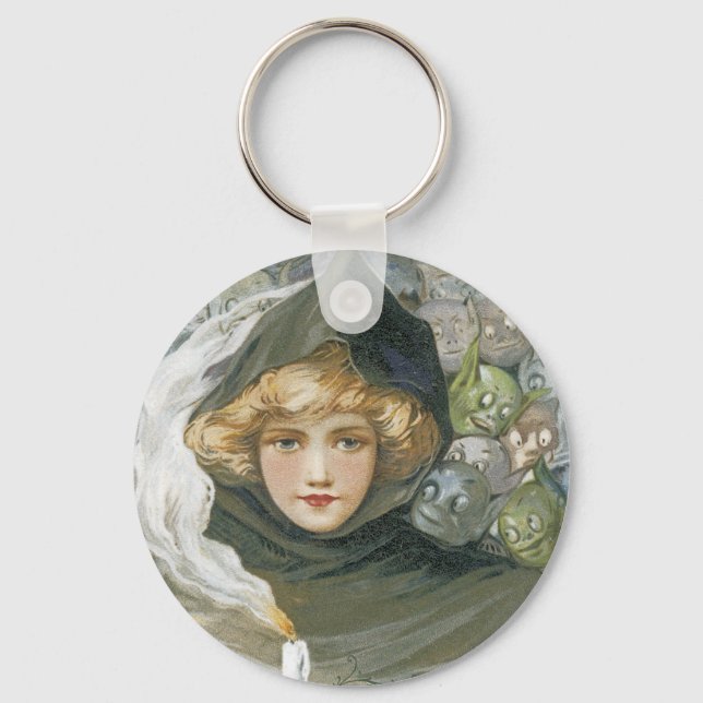 Chaveiro Vintage Halloween Girl (Frente)