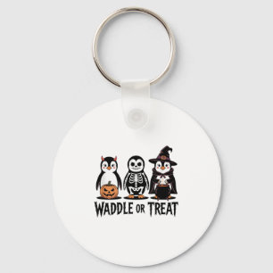 Chaveiro Vintage Halloween Penguin Trick Ou Waddle Spooky _