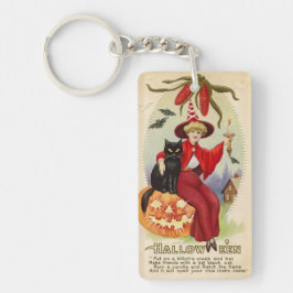 Chaveiro Vintage Halloween Witness e Black Cat
