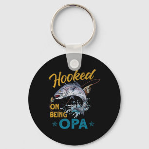 Chaveiro Vintage Hooked On Being Opa Piada de Pesca Pais 