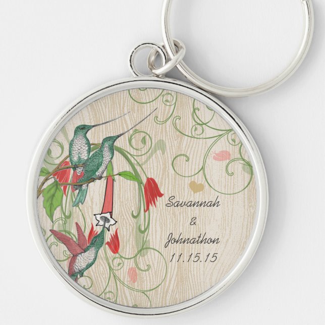 Chaveiro Vintage Hummingbird Chave de Casamento (Frente)