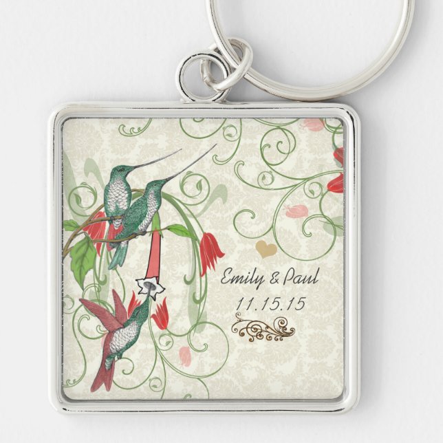 Chaveiro Vintage Hummingbird Chave de Casamento (Frente)