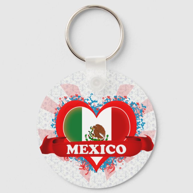 Chaveiro Vintage I Love Mexico (Frente)