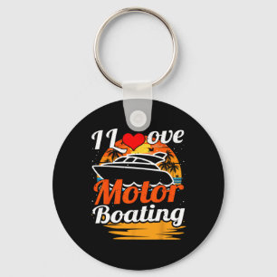 Chaveiro Vintage I Love Motor Barco Retro Funny Boater