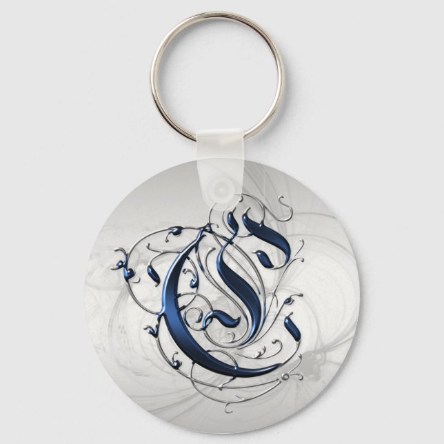 Chaveiro Vintage Inicial C (Frente)