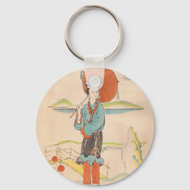Chaveiro Vintage Japan Geisha (Frente)