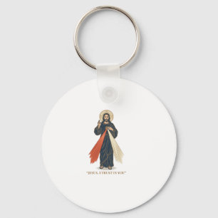 Chaveiro Vintage Jesus Eu Confio em Você Desenho Religioso