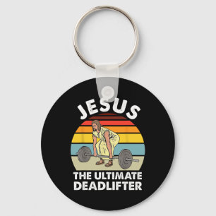 Chaveiro Vintage Jesus, O Último Deadlifador Engraçado Gym 