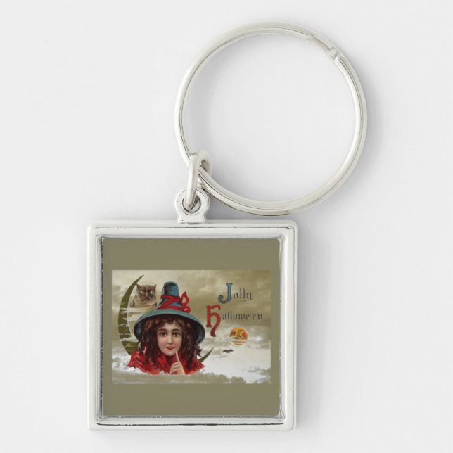 Chaveiro Vintage Jolly Halloween Bruxelles Square Key Chain (Frente)
