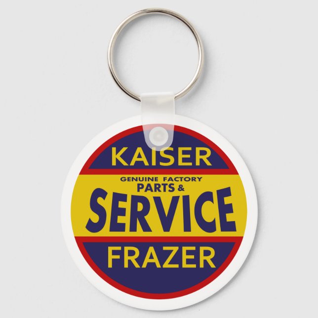 Chaveiro Vintage Kaiser Frazer - sinal de serviço vermelho/ (Frente)